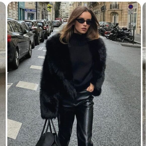 🔥 Abercrombie and fish Shawl Collar Faux Fur Coat Sz XXS new - Picture 8 of 9